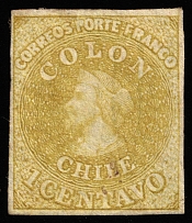 1862 1c Chile, South America (Mi 4, CV $45)