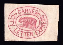1864 5c Carness City Letter Express, United States Locals & Carriers (Cat #35L1, Certificate, Genuine)