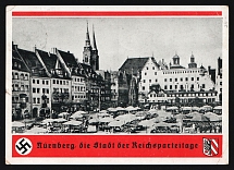 1935 'Nuremberg, the City of the Nazi Party Rallies', Nuremberg Rally, Nazi Germany, Third Reich Propaganda, Commemorative Postmark 'Reich Party Conference of the N.S.D.A.P. in Nuremberg', Postcard, Mint