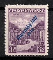 1939 3.50kr Slovakia (Mi. 19 b, Blue Overprint, Signed, CV $80)