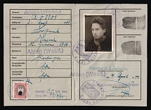 1944 Ahlen, Identity Card with Revenue stamp, Third Reich, Swastika, Nazi Germany