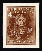 1944 4L Ljubljana, German Occupation, Germany (Mi. II B, Unissued Stamp, Light Brown, Signed, CV $70, MNH)