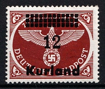 1945 12pf Kurland, German Occupation, Germany (Mi. 4 A x, CV $160, MNH)