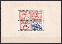 1936 Third Reich, Germany, Souvenir Sheet (Mi. Bl. 6, CV $170, MNH)