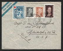 1952 Munich, in Favor of Ukrainian Military Invalids, Ukraine, Underground Post, Cover, franked with Argentina Stamps, Philadelphia