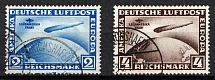 1930 Weimar Republic, Germany, Airmail (Mi. 438 y - 439 x, Full Set, Canceled, CV $1,040)