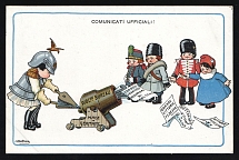 1914-18 'Official communications' WWI European Caricature Propaganda Postcard, Europe