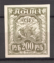 1921 RSFSR 200 Rub (Gray Olive, CV $250, MNH)