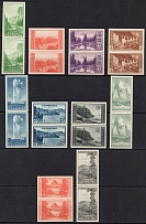 1935 National Parks Year Issue, United States, USA, Vertical Pairs (Scott 756-765, Imperforate, Full Set, CV $40)