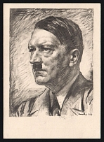 1942 'Our Fuhrer', Propaganda Postcard, Third Reich Nazi Germany