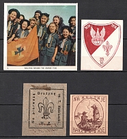 Boy Scout, Poland, Stock of Cinderellas, Non-Postal Stamps, Labels, Advertising, Charity, Propaganda