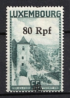 1940 80rpf Luxembourg, German Occupation, Germany (Mi. 31, SHIFTED Overprint, Print Error, MNH)