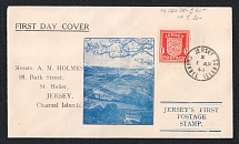 1941 (1 Apr) Jersey, German Occupation, Germany, Postcard, First Day Cover (Mi. 2 y)