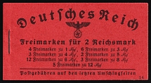 1940-41 Complete Booklet with stamps of Third Reich, Germany, Excellent Condition (Mi. MH 39.4, CV $260)