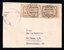 1945 (6 Dec) Unna (Westphalia), Germany Local Post, Cover (Mi. 1 - 2, CV $200)