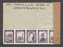 1950 Austria censorship cover to USA with cinderellas