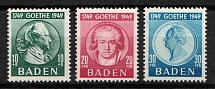 1949 Baden, French Zone of Occupation, Germany (Mi. 47 - 49, Full Set, CV $50, MNH)