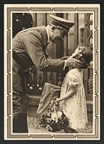 1939 'Adolf Hitler with a girl', Propaganda Postcard, Third Reich Nazi Germany