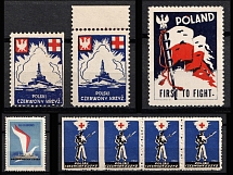 'First to Fight', Red Cross, Poland, Military, Non-Postal Stamps, Stock