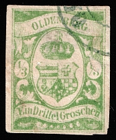 1861 1/3g Oldenburg, German States, Germany (Mi 10a, Canceled, CV $1,200)