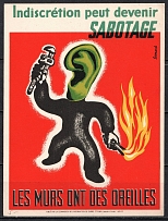 'Carelessness Can Become Sabotage', Ottawa War Information Commission, Canada, Propaganda Mini Poster