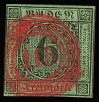 1852 6f Baden, German States, Germany (Mi 3b, Canceled, CV $70)