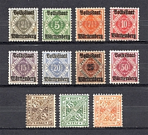 1906-19 Wurttemberg Germany Official Stamps Group of Stamps
