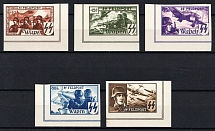 Belgian Flemish Legion, Germany (Mi. XV A - XIX A, Unissued Stamps, Full Set, Corner Margins, Imperforate, CV $650, MNH)