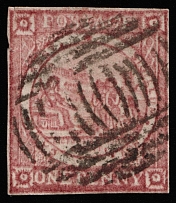 1850 1p New South Wales, Australia (SG 6, Canceled, CV $750)
