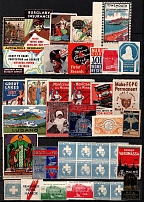 Worldwide, Stock of Cinderellas, Non-Postal Stamps and Labels, Advertising, Charity, Propaganda (#132A)