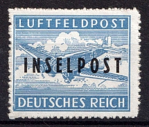1944 Island Rhodes, Reich Military Mail Fieldpost Feldpost `INSELPOST`, Germany (Mi. 8 B II, Signed, CV $200+, MNH)