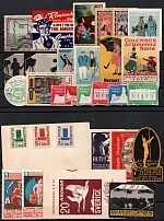 Military, Army, Germany, Europe, United States, Stock of Cinderellas, United States, Europe Non-Postal Stamps, Labels, Advertising, Charity, Propaganda, Full Sheets (#205B)