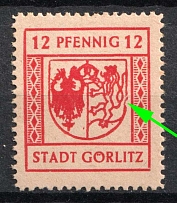 1945 12pf Gorlitz, Germany Local Post (Mi. 8 x I, Broken Coat of Arms, CV $20)