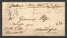 1864 Cover from St. Petersburg to Montiglio, Italy