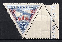 1931 Latvia 25 S (Control Text, MNH)