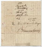 1817 Cover from Riga to Braunschweig (Brunswick), Germany