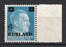 1945 6pf on 20pf Kurland, German Occupation, Germany (Margin, Mi. 3 vz VI, Signed, CV $100, MNH)