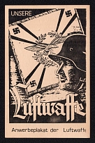 'Luftwaffe Recruitment Poster', Munich, WWII Germany Propaganda, Postcard, Mint