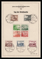 1938 (9 Jan) Stamp Day in Berlin, Third Reich, Germany, Swastika, Souvenir Sheet (Mi. 651 - 659, Full Set, Commemorative Cancelation)