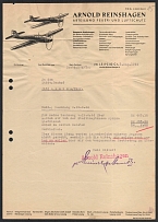 1944 Germany Third Reich, Invoice, Fire and Air Protection Department