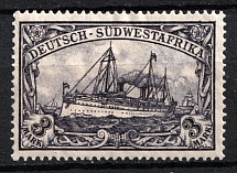 1906-19 3m South West Africa, German Colonies, Kaiser’s Yacht, Germany (Mi. 31 B, Signed)