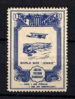 'This Is America', World War 'Jennie', United States, Military Propaganda, Poster Stamp
