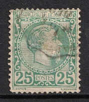 1885 25c Monaco (Mi. 6, Canceled, CV $100)