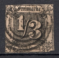 1852-58 Thurn und Taxis Germany 1/3 Gr (CV $195, Canceled)