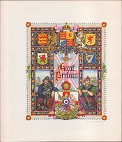 Great Britain, Arthur Szyk, Visual History of Nations, Lithography, Rare, New York, United States, Cinderella, Non-Postal Stamps