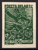 1942 10f Woldenberg, Poland, POCZTA OB.OF.IIC, WWII Camp Post (Fi. 9x1, Signed)