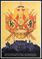 1936 'Reich Party Congress Nuremberg', Propaganda Postcard, Third Reich Nazi Germany