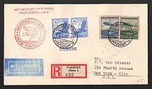 1936 (15 May) Germany, Hindenburg airship Registered airmail cover from Frankfurt to New York (United States), Flight to North America 'Frankfurt - Lakehurst' (Sieger 412 B)