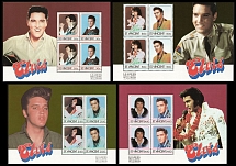 1985 Saint Vincent, Elvis Presley, Souvenir Sheets (Mi. Bl. 22 - 25, CV $40, MNH)