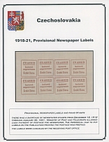 The One Man Collection of Czechoslovakia - Newspaper stamps - Provisional issues - EXHIBITION STYLE COLLECTION: 1919-21, 27 stamps, including two sheets of eight (one - tete-beche sheet), 12 reproductions in form or plate or die …